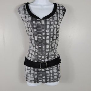 Frank Lyman Design Black and Gray Blouse